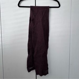 Coach Women's Brown & Metallic Gold Textured Scarf